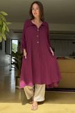 Made in Italy Paulo Pillow Cotton Sailor Dress Beetroot /5 =